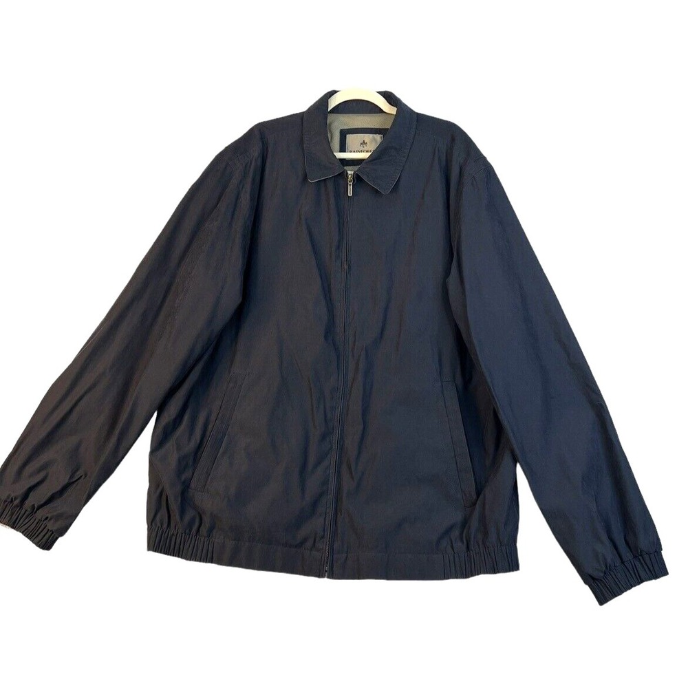 Rainforest Mens Jacket Full‎ Zip Polyester Dark Navy Blue 2XT Elastic on Waist